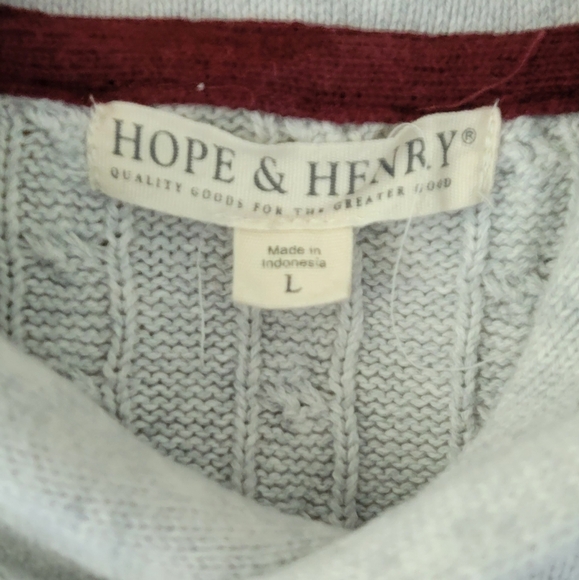 Boy's Cable Knit Sweater in Gray and Red - Picture 3 of 3